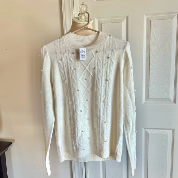 NWT Ann Taylor Loft Pearl Sweater - Picture 1 of 4